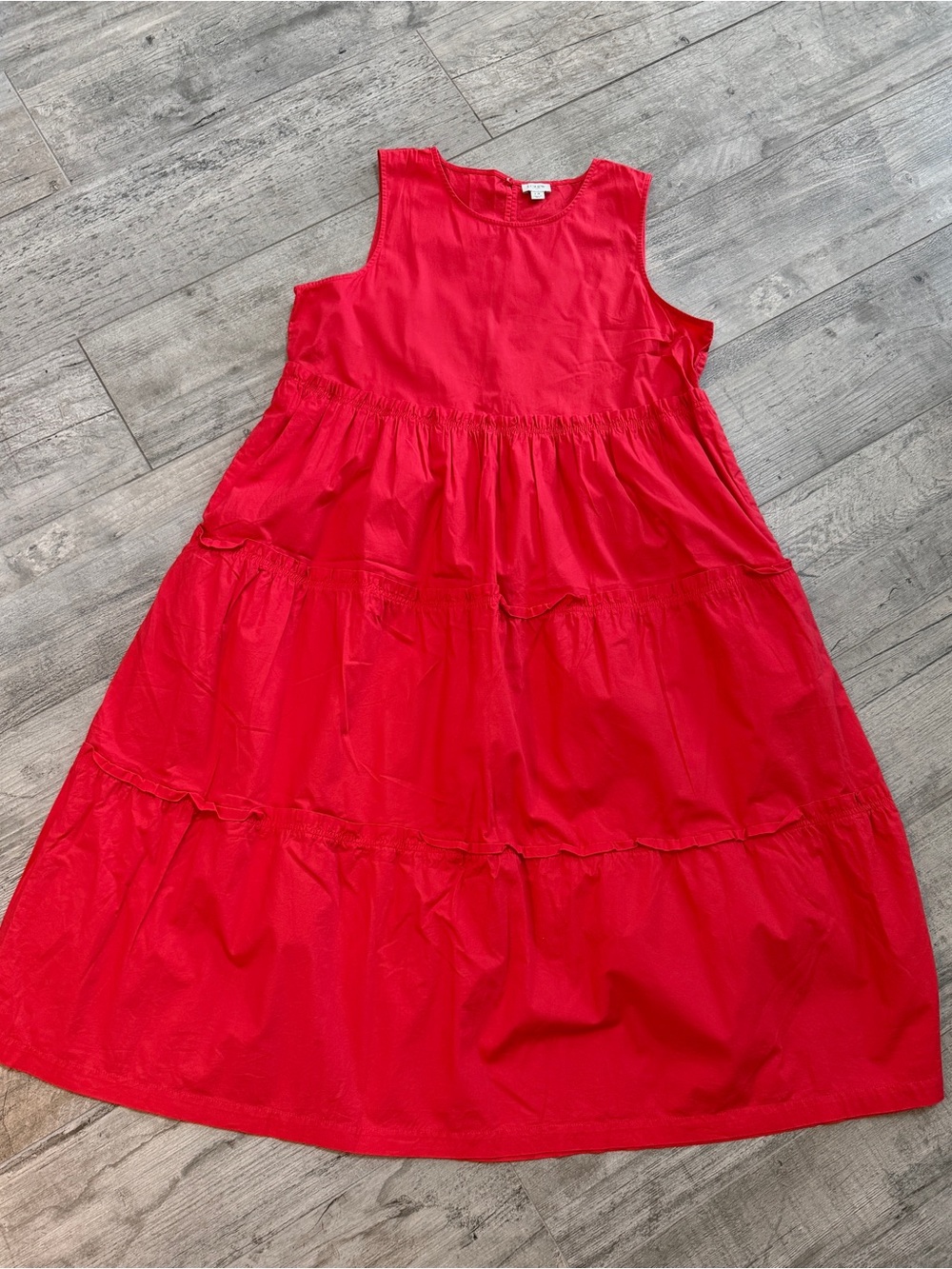 J Crew 100% Cotton Minimalist Salmon colored Sleeveless Tierred Maxi Sz 14